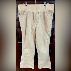 Motherhood Maternity Size Medium Tan Corduroy Stretch Fall Winter Casual Pants